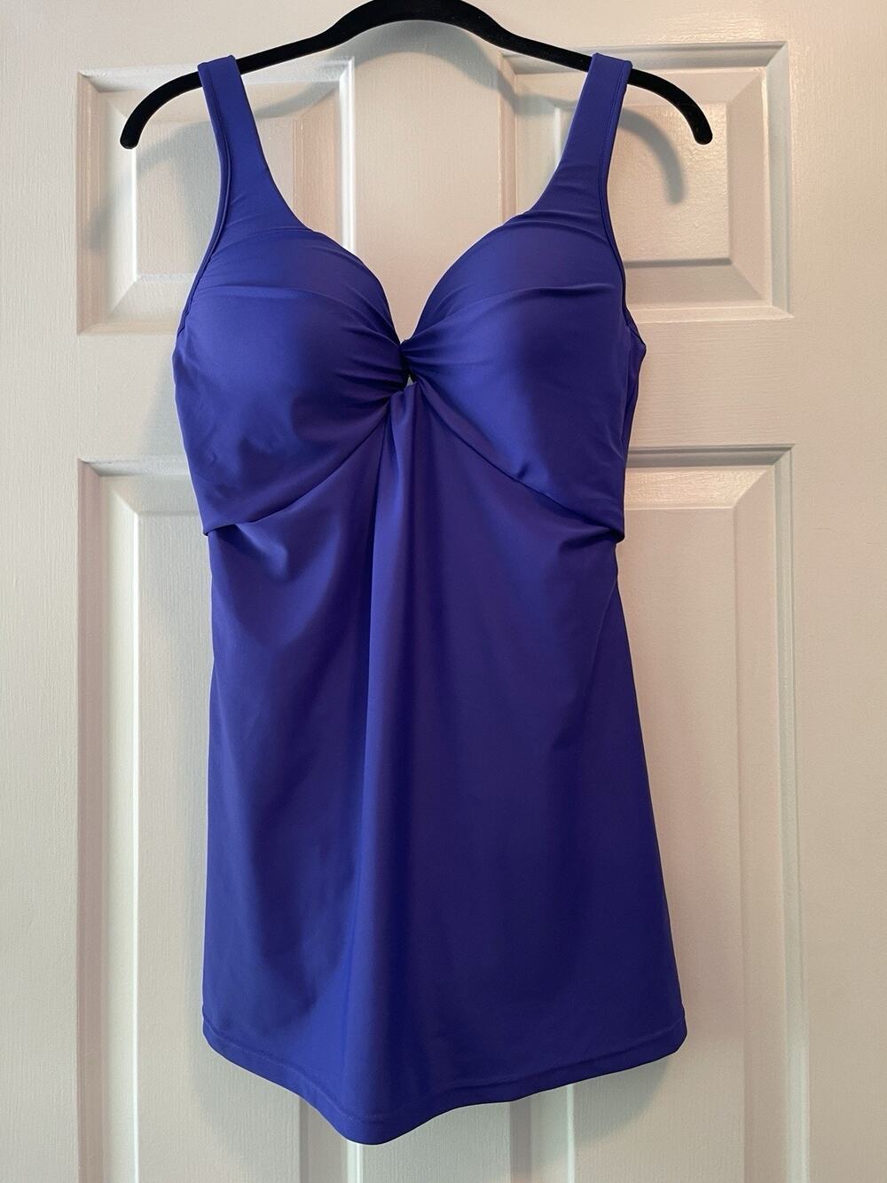 Shore Shapes One Piece Swim Dress Womens 12 Blue Tummy Control Padded Underwire